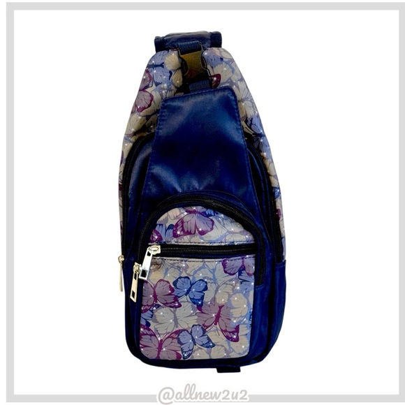 Handbags - Butterfly Print Sling Mini Backpack Bag New